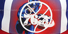 76ers MARVEL RETRO-SLICE SNAPBACK Royal-Red Hat by New Era - 2nd View