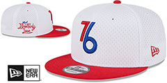 76ers MESH-CROWN SNAPBACK White-Red Hat by New Era - 2nd View