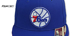 76ers MOSES MALONE SWINGMAN Royal-Red Fitted Hat by Reebok - 2nd View