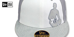 76ers NBA SILHOUETTE PINWHEEL White-Grey Fitted Hat by New Era - 2nd View