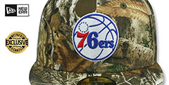 76ers NBA TEAM-BASIC Realtree Camo Fitted Hat by New Era - 2nd View