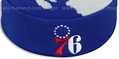 76ers PAINTBRUSH BEANIE by Mitchell and Ness - 2nd View