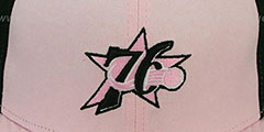 76ers PINWHEEL Light Pink-Black Fitted Hat by New Era - 2nd View