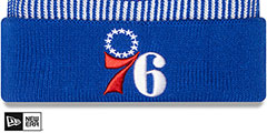 76ers STRIPED Knit Beanie Hat by New Era - 2nd View