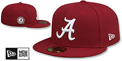 Alabama NCAA TEAM-BASIC SIDE PATCH Burgundy Fitted Hat by New Era - 2nd View