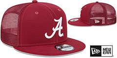 Alabama TEAM-BASIC TRUCKER SNAPBACK Burgundy Hat by New Era - 2nd View