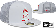 Angels BATTING PRACTICE TRUCKER White Fitted Hat by New Era - 2nd View