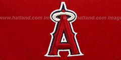 Angels CONTRAST BP-MESH Red Fitted Hat by New Era - 2nd View