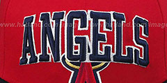 Angels SUPER-LOGO ARCH SNAPBACK Red-Navy Hat by New Era - 2nd View