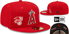 Angels TRIPLE THREAT IDENTITY Red Fitted Hat by New Era - 2nd View