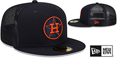 Astros BATTING PRACTICE TRUCKER Navy Fitted Hat by New Era - 2nd View