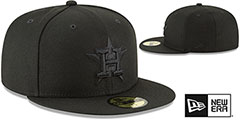 Astros BLACKOUT Fitted Hat by New Era - 2nd View