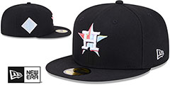 Astros COLOR PACK SIDE-PATCH Black Fitted Hat by New Era - 2nd View