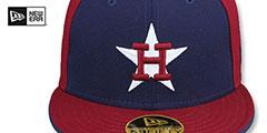 Astros COOPERSTOWN PINWHEEL Navy-Burgundy Fitted Hat by New Era - 2nd View