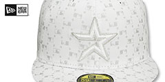 Astros MLB FLOCKING White-Grey Fitted Hat by New Era - 2nd View