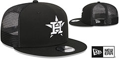 Astros TEAM-BASIC TRUCKER SNAPBACK Black-White Hat by New Era - 2nd View