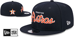 Astros TEAM-SCRIPT SNAPBACK Navy Hat by New Era - 2nd View