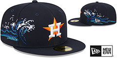 Astros TONAL WAVE Navy Fitted Hat by New Era - 2nd View