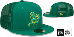 Athletics BATTING PRACTICE TRUCKER Green Fitted Hat by New Era - 2nd View