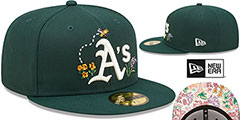 Athletics FLORAL WATERCOLORS Green Fitted Hat by New Era - 2nd View