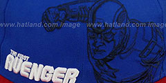 Avengers CAPTAIN AMERICA OUTLINE Royal-Red Fitted Hat by New Era - 2nd View