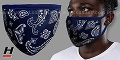 BANDANA Navy-White Washable Fashion Mask by Hatland.com - 2nd View