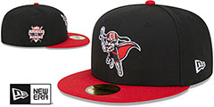 Barons MILB MARVEL DEFENDERS SIDE-PATCH Black-Red Fitted Hat by New Era - 2nd View