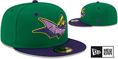 Bats THEME NIGHT Green-Purple Fitted Hat by New Era - 2nd View