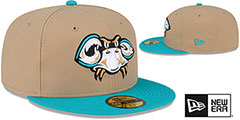 Baysox COPA Tan-Teal Fitted Hat by New Era - 2nd View