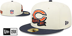 Bears 2022 NFL SIDELINE Cream-Navy Fitted Hat by New Era - 2nd View