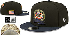 Bears 2022 SALUTE-TO-SERVICE SNAPBACK Black-Navy Hat by New Era - 2nd View