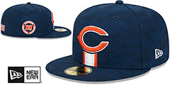 Bears 2024 NFL SIDELINE Navy Fitted Hat by New Era - 2nd View