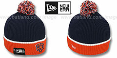 Bears NFL-TB FIRESIDE Navy-Orange Knit Beanie Hat by New Era - 2nd View