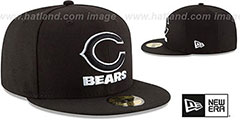 Bears NFL TEAM-BASIC Black-White Fitted Hat by New Era - 2nd View