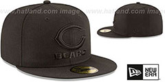 Bears NFL TEAM-BASIC BLACKOUT Fitted Hat by New Era - 2nd View