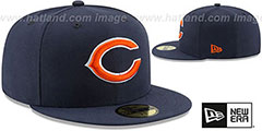 Bears NFL TEAM-BASIC Navy Fitted Hat by New Era - 2nd View