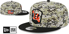 Bengals 2023 SALUTE-TO-SERVICE SNAPBACK Camo-Black Hat by New Era - 2nd View