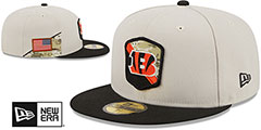 Bengals 2023 SALUTE-TO-SERVICE Stone-Black Fitted Hat by New Era - 2nd View