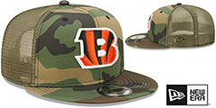 Bengals ARMY CAMO TRUCKER Hat by New Era - 2nd View