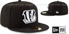 Bengals NFL TEAM-BASIC Black-White Fitted Hat by New Era - 2nd View