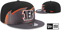 Bengals NFL TIDAL WAVE SNAPBACK Black-Charcoal Hat by New Era - 2nd View