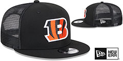 Bengals TEAM-BASIC TRUCKER SNAPBACK Black Hat by New Era - 2nd View