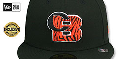 Bengals THROWBACK NFL LIGATURE Black Fitted Hat by New Era - 2nd View