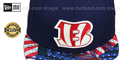 Bengals USA WAVING-FLAG Navy Fitted Hat by New Era - 2nd View