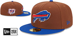 Bills HARVEST SIDE-PATCH Brown-Royal Fitted Hat by New Era - 2nd View