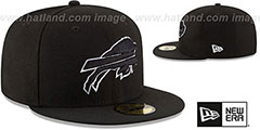 Bills NFL TEAM-BASIC Black-White Fitted Hat by New Era - 2nd View