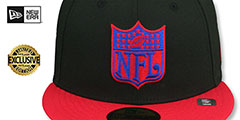 Bills THROWBACK NFL SHIELD-BASIC Black-Red Fitted Hat by New Era - 2nd View