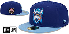 Bisons MILB MARVEL DEFENDERS SIDE-PATCH Royal-Sky Fitted Hat by New Era - 2nd View