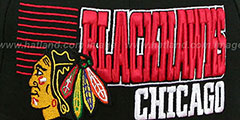 Blackhawks 2T BORDERLINE SNAPBACK Black-Red Hat by New Era - 2nd View