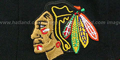 Blackhawks 2T HEADLINER SNAPBACK Black-Red Hat by Zephyr - 2nd View